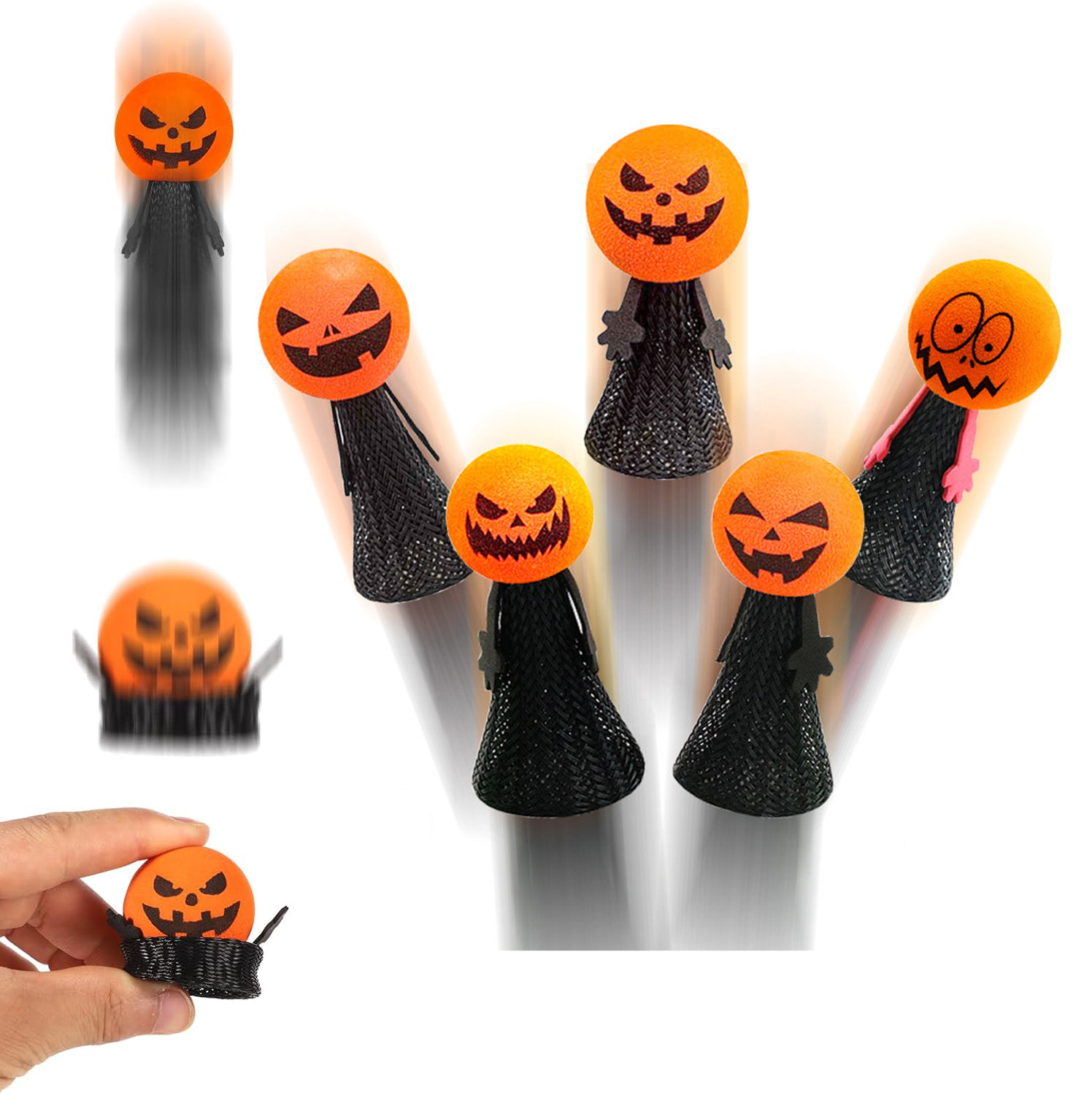 Kids Toys Jumping Poppers - 5PCS Halloween Jumping Popper Desktop Ornaments,