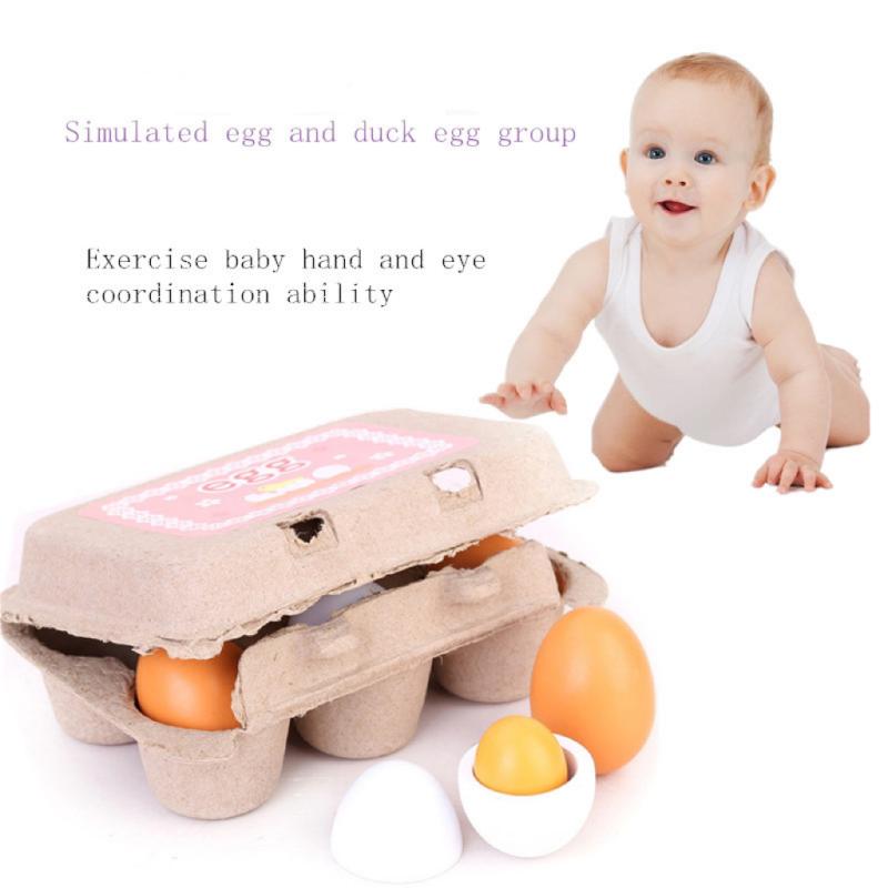 6Pcs Kitchen Wooden Artificial - Kids Toys Play Egg recension och pris