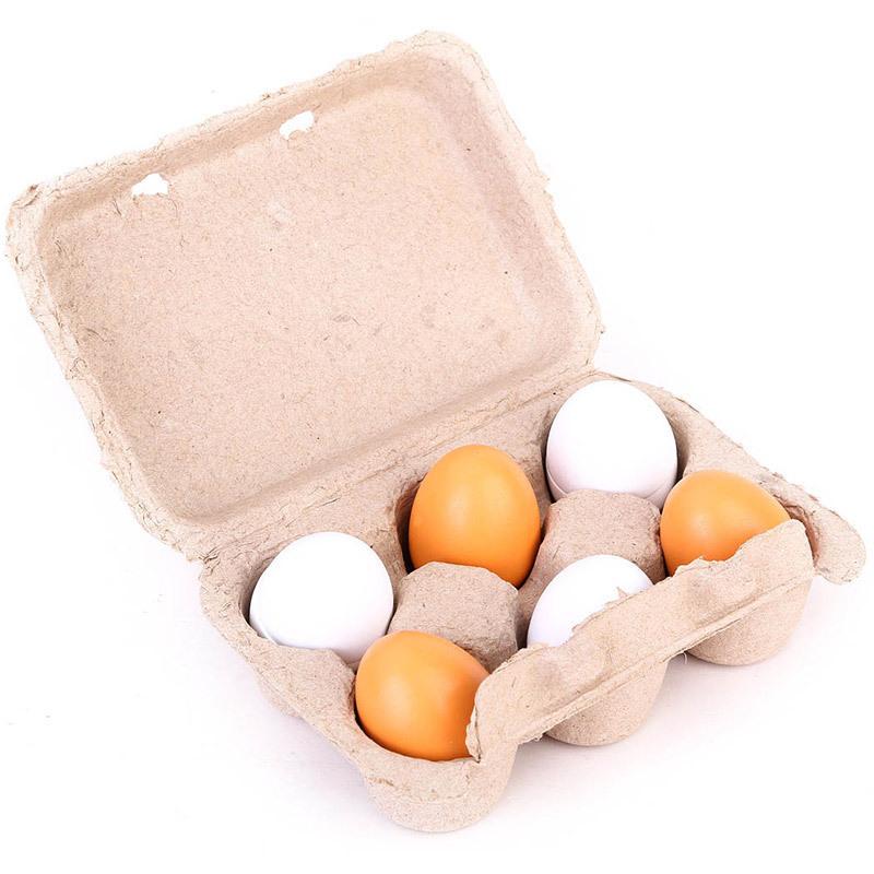 6Pcs Kitchen Wooden Artificial - Kids Toys Play Egg recension och pris