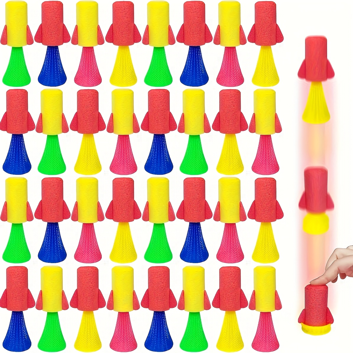 12/24Pcs Jumping Spring Rocket - Kids Toys Jumping Poppers recension och pris