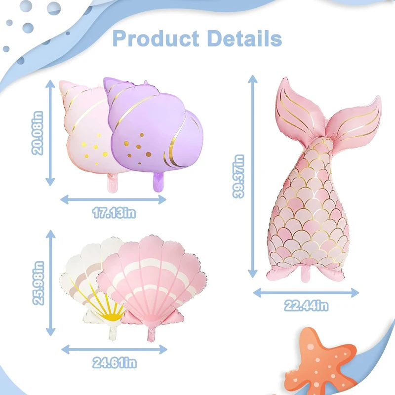 5PCS Mermaid Birthday Decor Se - Water Balloon Set recension och pris