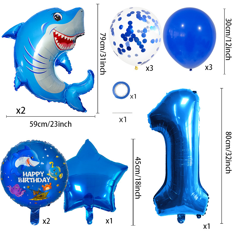 14PCS Shark Themed Number Ball - Water Balloon Set recension och pris